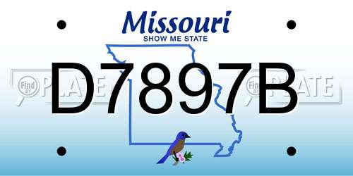 D7897B Missouri License Plate