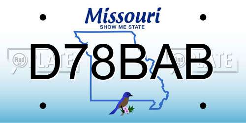 D78BAB Missouri License Plate