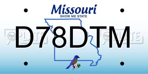 D78DTM Missouri License Plate