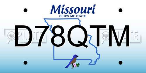 D78QTM Missouri License Plate
