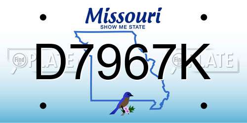 D7967K Missouri License Plate