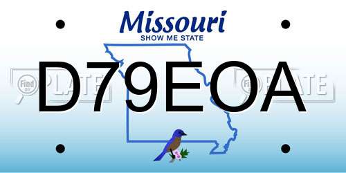 D79EOA Missouri License Plate