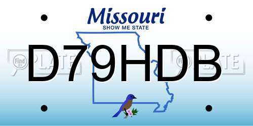 D79HDB Missouri License Plate