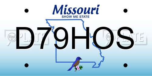 D79HOS Missouri License Plate