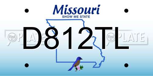 D812TL Missouri License Plate