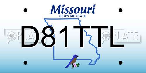 D81TTL Missouri License Plate