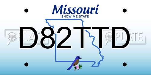 D82TTD Missouri License Plate