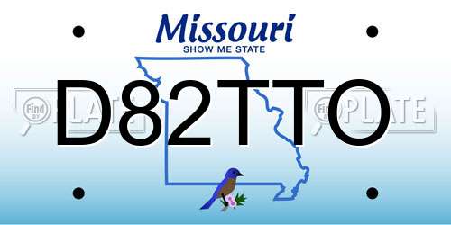 D82TTO Missouri License Plate