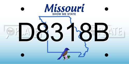 D8318B Missouri License Plate