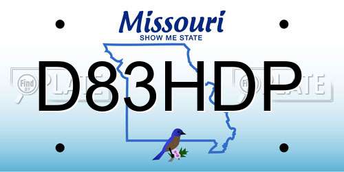 D83HDP Missouri License Plate