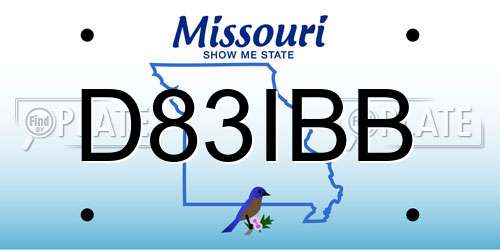 D83IBB Missouri License Plate