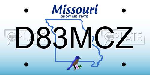 D83MCZ Missouri License Plate