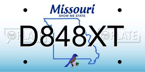 D848XT Missouri License Plate