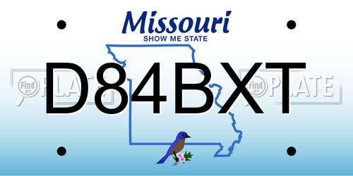 D84BXT Missouri License Plate