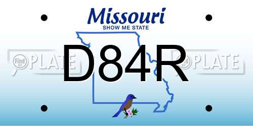 D84R Missouri License Plate