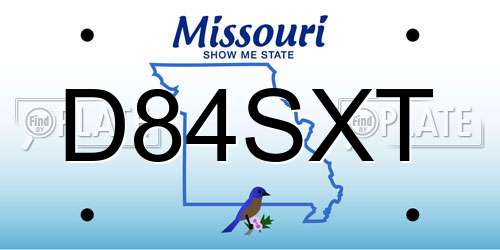 D84SXT Missouri License Plate