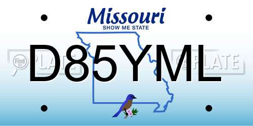 D85YML Missouri License Plate