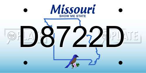 D8722D Missouri License Plate