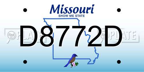 D8772D Missouri License Plate