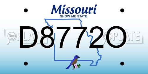 D8772O Missouri License Plate