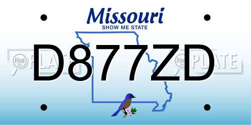 D877ZD Missouri License Plate