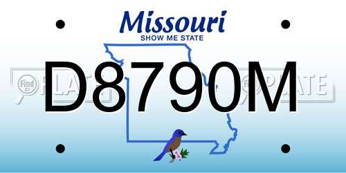 D8790M Missouri License Plate