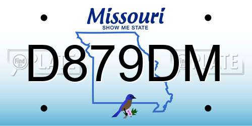 D879DM Missouri License Plate