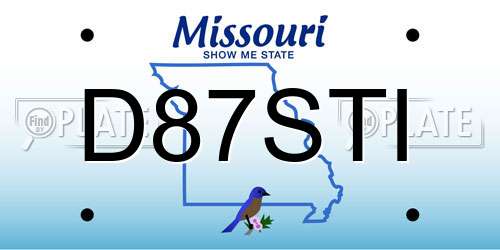 D87STI Missouri License Plate