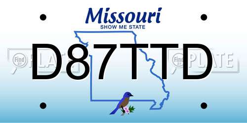 D87TTD Missouri License Plate