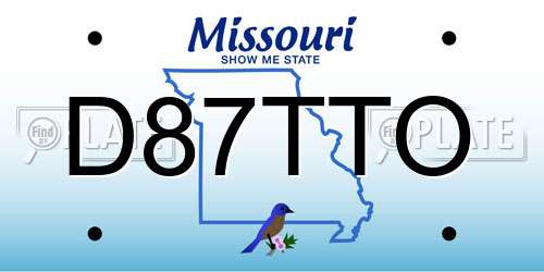 D87TTO Missouri License Plate