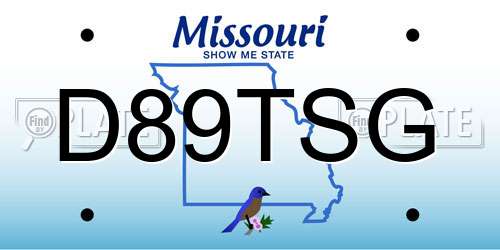 D89TSG Missouri License Plate