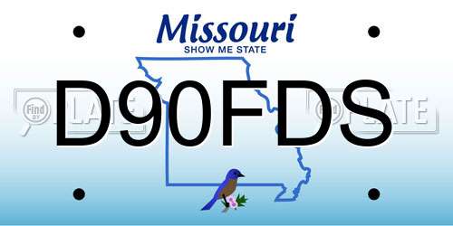 D90FDS Missouri License Plate