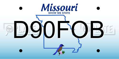 D90FOB Missouri License Plate