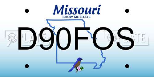 D90FOS Missouri License Plate