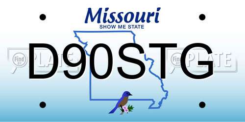 D90STG Missouri License Plate