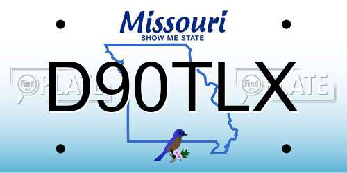D90TLX Missouri License Plate