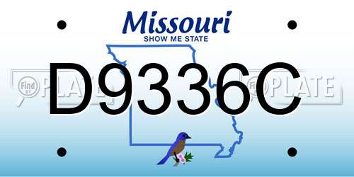 D9336C Missouri License Plate