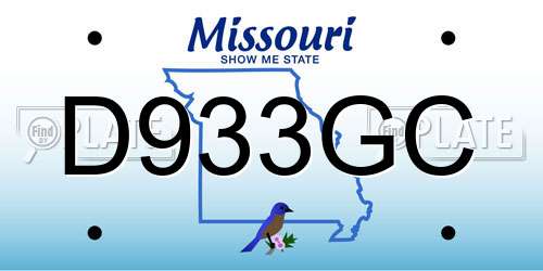 D933GC Missouri License Plate