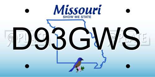 D93GWS Missouri License Plate
