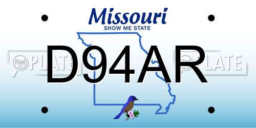 D94AR Missouri License Plate