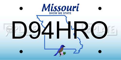 D94HRO Missouri License Plate