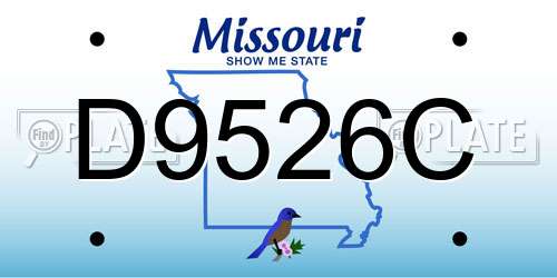 D9526C Missouri License Plate