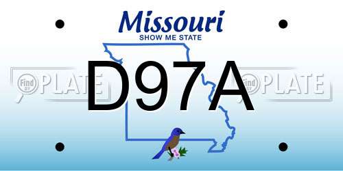 D97A Missouri License Plate