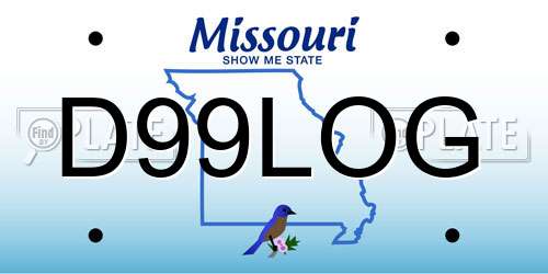 D99LOG Missouri License Plate