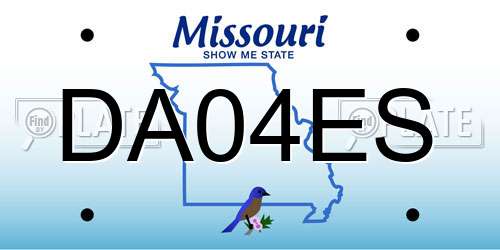 DA04ES Missouri License Plate