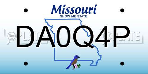 DA0Q4P Missouri License Plate