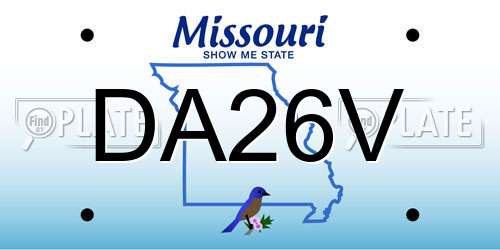 DA26V Missouri License Plate