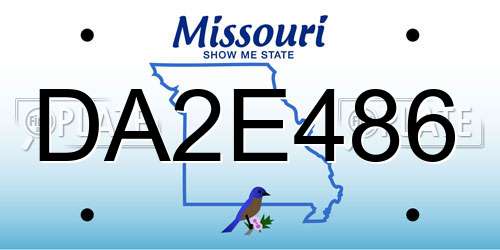 DA2E486 Missouri License Plate