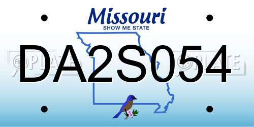 DA2S054 Missouri License Plate