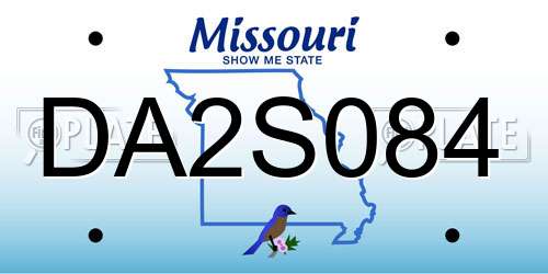 DA2S084 Missouri License Plate